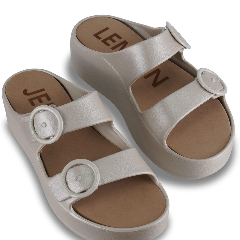 Stylish Cream Platform Sandals - image 3